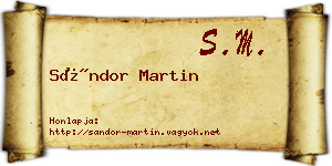 Sándor Martin névjegykártya