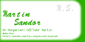 martin sandor business card